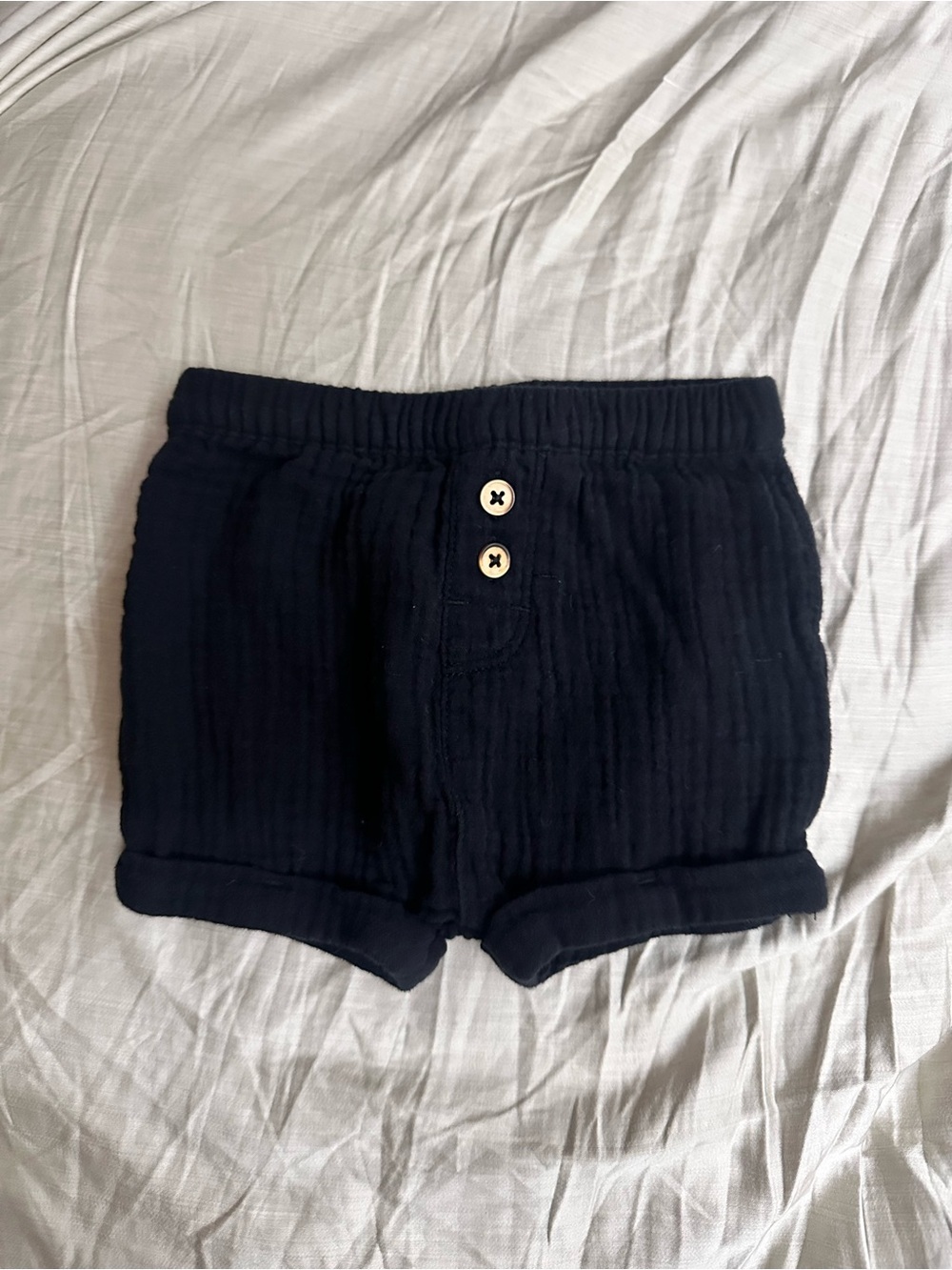 Cat & Jack Baby Black Double Gauze Muslin Shorts 0-3M NWOT Cotton